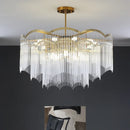 Axyaa Gold Crown Chandelier: Elegant Crystal Pendant Light for Home Decor