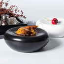 Axyaa Frosted Black Ceramic Small Plates Set - Hotel Tableware