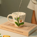 Axyaa Lily of The Valley 3D Relief Couple Coffee Cup Home Mug