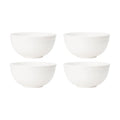 Axyaa White Grain Bowl Set - Reusable Plastic Dinner Bowls for Food, Dessert, Camping