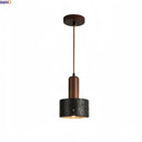 Axyaa Black Travertine Iron LED Pendant - Vintage Luxury Living Room Hanging Light