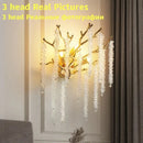 Axyaa Luxury Gold Crystal Wall Lamp for Living Room Bedroom Kitchen Stairs