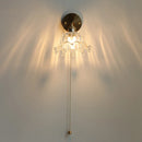 Axyaa Nordic LED Glass Wall Lights Brass Pull Chain Stair Fixture