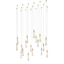 Axyaa Gold Water Drop Crystal Pendant Light, European Luxury LED Indoor Bar Lamp