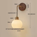 Axyaa Walnut Wood LED Wall Lamp with Pull Chain Switch