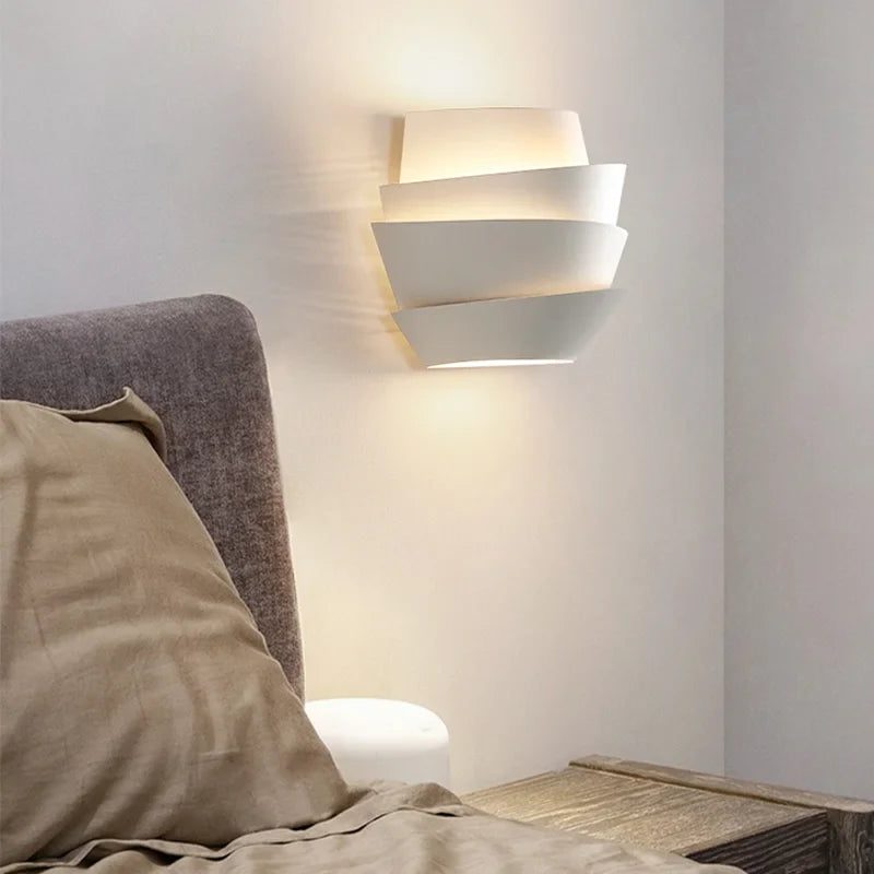 Axyaa Nordic Pinecone White Metal Wall Lamp with LED Lights