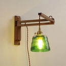 Axyaa Modern Wood Copper LED Wall Lamps Living Room Bedroom Bar Mirror Light