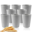 Axyaa Wheat Straw Stripe Couple Cups Set - Multi-Functional Coffee Mug for Home