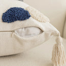 Axyaa Jacquard Embroidery Pillow Cover Set Striped Polka Dot Tassel Cushion Covers