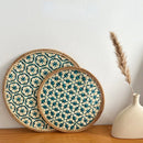 Axyaa Bohemian Rattan Placemat Set - Handwoven Insulation Pad for Table Decoration
