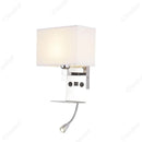 Axyaa LED Fabric Wall Lampshade with USB Charging Port and Dual Switch