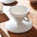 Axyaa White Pointed Cup Dish Set: Creative Bone Couple Coffee Cup Dish - Alien-inspired