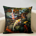 Axyaa Goldfish Linen Cushion Cover 45x45cm for Sofa, Living Room Decoration