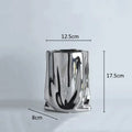 Axyaa Silver Ruffled Flower Vase Porcelain Arrangement Decoration Terrarium Home Décor