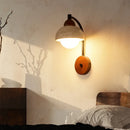 Axyaa Wabi Sabi LED Wall Lights Wood Yellow Travertine Glass Modern Bedside Lamp