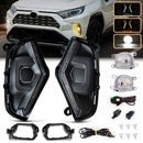 Axyaa LED DRL Fog Lamps for Toyota RAV4 2019-2024, White Yellow Daylights