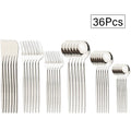 Axyaa Black Stainless Steel Cutlery Set 36Pcs - Luxury Western Tableware Set