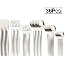 Axyaa 36-Piece Stainless Steel Cutlery Set for Western Kitchen Dinnerware