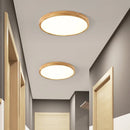 Axyaa Modern Round LED Ceiling Light for Home Indoor Wooden Decor Lighting