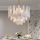 Axyaa Modern Copper Marble Pendant Light LED Chandelier for Home Decor