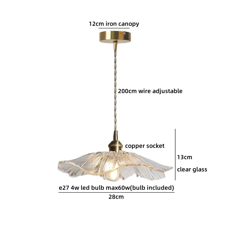 Axyaa Clear Glass Crystal LED Pendant Light for Luxury Home Decor