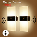 Axyaa LED Motion Sensor Wall Lamp, Acrylic Lighting, Touch Switch, Modern Interior Decor
