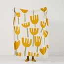 Axyaa Soft Orange Yellow Cotton Throw Blanket Home Sofa Couch Bed 50"x62"