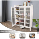 Axyaa 5-Tier Metal Shoe Storage Cabinet with 3 Doors - Closet Organizer