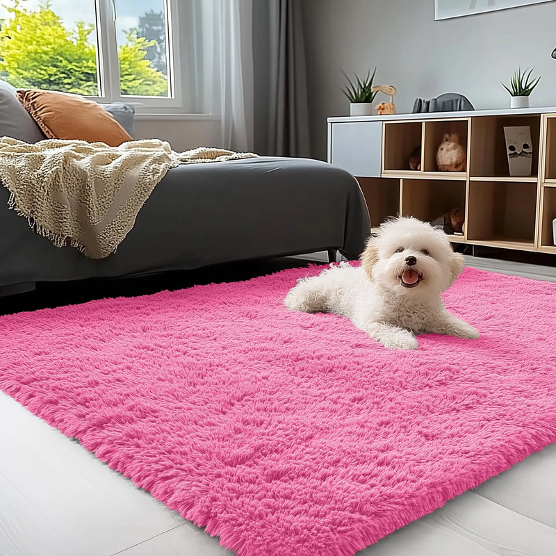Axyaa Kids Bedroom Shaggy Carpet: Soft, Fluffy, Cozy Rugs for Boys and Girls