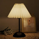 Axyaa Nordic Pleated Fabric LED Table Lamp for Home Bedroom Decor