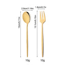 Axyaa 12Pcs Gold Mirror Stainless Steel Fork Spoon Set for Kitchen Dinnerware
