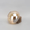 Brown Glass Vase with Marble Base by Axyaa for Modern Home Decor