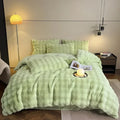 Axyaa Rabbit Plush Four-Piece Sheet Set - Cozy Autumn/Winter Bedding