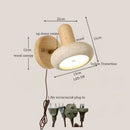 Axyaa LED Wall Sconce Yellow Travertine Pull Chain Switch, Mid Century Modern Style