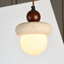Axyaa Yellow Cave Stone Pendant Lamp - Medieval Cream Style - Wabi Sabi Bedroom Lighting