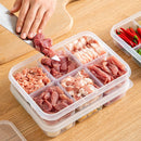 Axyaa 4/6-Grid Fridge Fresh-Keeping Box with Lid - Reusable Food Storage Container