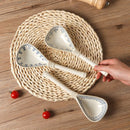 Axyaa Japanese Blue White Long Handle Spoon Coarse Pottery Creative Retro Home Soup