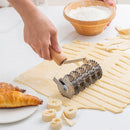 Axyaa Stainless Steel Dough Cutter with Wooden Handle and Six-Wheel Roller Knife