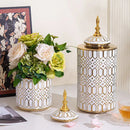 Axyaa White Gold Ceramic Vase General Jar Jewelry Storage Creative Decorations