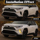 Axyaa LED DRL Fog Lamps for Toyota RAV4 2019-2024, White Yellow Daylights
