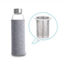 Axyaa Glass Tea Infuser Water Bottle 550ML with Nylon Cover, Sport Drinking Bottle