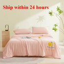 Axyaa Ice Silk Summer Quilt: Lightweight & Machine Washable cooling comfort for hot nights.