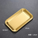 Axyaa Korean BBQ Sandwich Tray: Golden Rectangular Plate for Desserts, Snacks, and Baking.