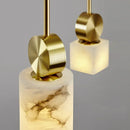 Axyaa Geometric Marble Pendant Light: Modern Minimalist Chandelier for Living Room