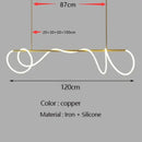 Axyaa Musical Note LED Chandelier: Modern Light Luxury Winding Lamp for Home Decor