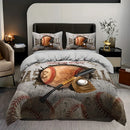 Axyaa Fashion Sports Alphabet Digital Print Quilt Cover Set