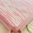 Axyaa Faux Rabbit Velvet Fitted Bed Sheet Single - High-Quality & Skin-Friendly Mattress Topper