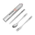 Axyaa Stainless Steel Dinnerware Set with Box - Portable & Reusable Fork Spoon Chopsticks