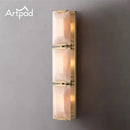Axyaa Gold Black Marble Wall Lamp LED Sconce for Villa Living Room Bedroom Hallway