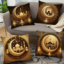 Axyaa Golden Crescent Castle Mandala Pillowcase - Elegant Ramadan Home Decor